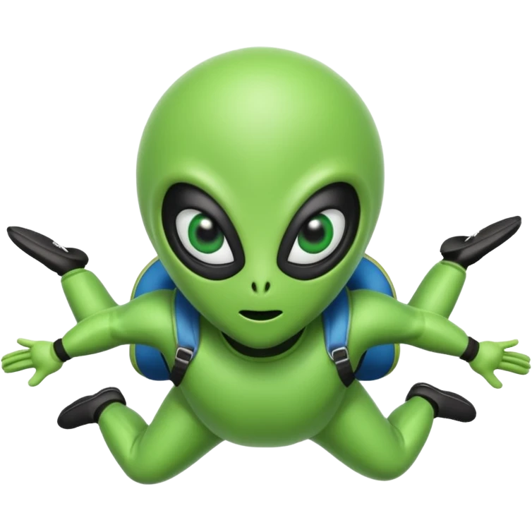 Skydiving parachute alien emoji