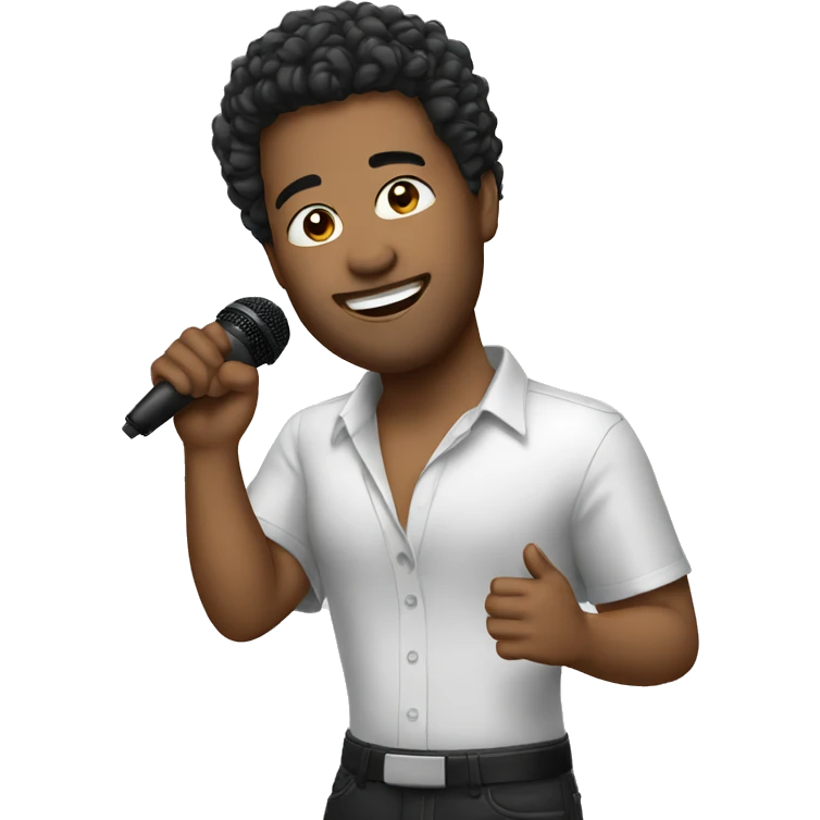 singer with microphone emoji