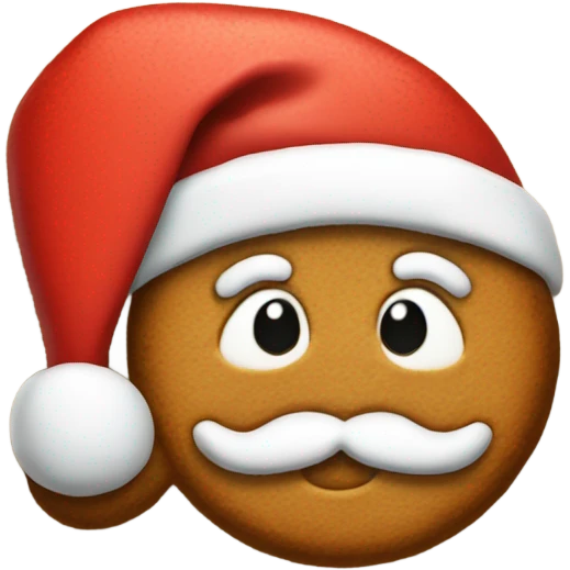 Gingerbread cookie with Santa hat emoji