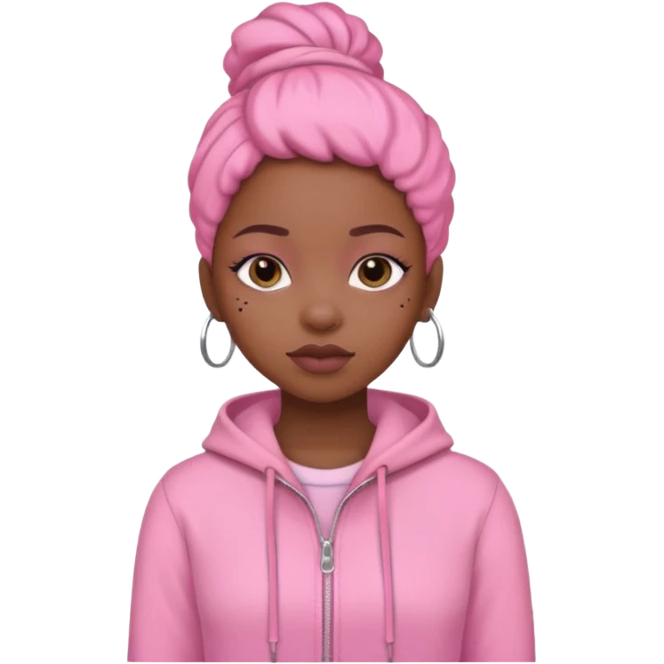 Pastel pink black girl emoji
