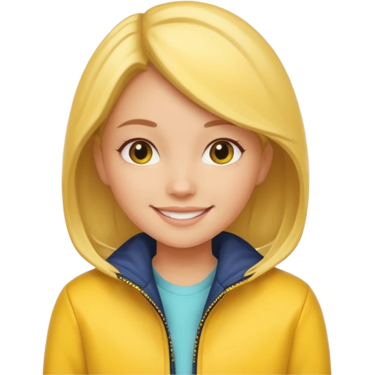 girl with yellow jacket. emoji