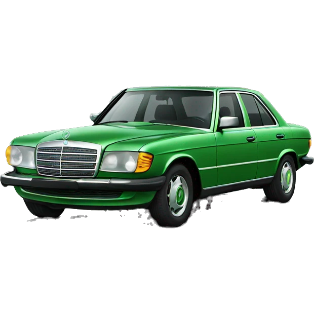 green Mercedes benz  emoji