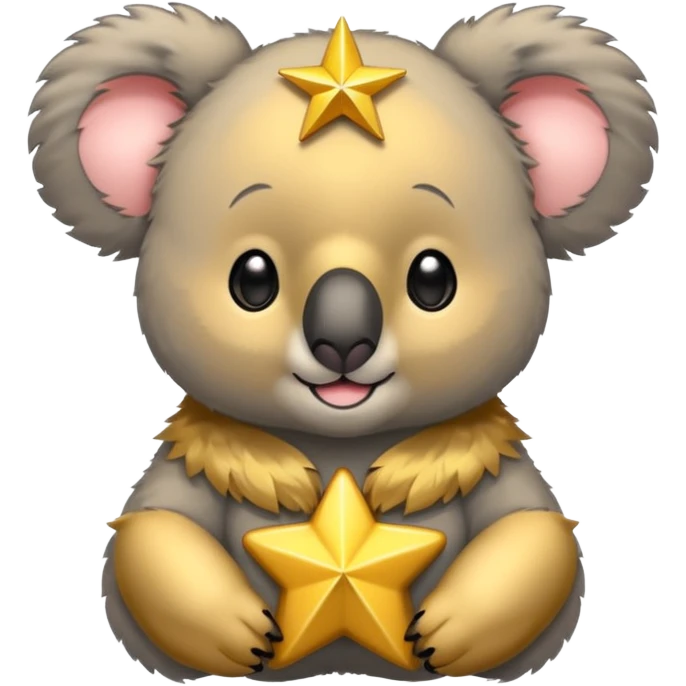 Koala with gold star sticker on chest  emoji