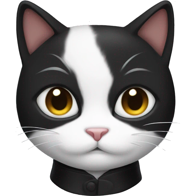 Tuxedo cat with no eyes emoji