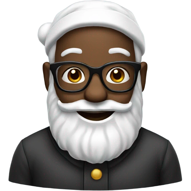 Black Santa Claus smiling with glasses emoji