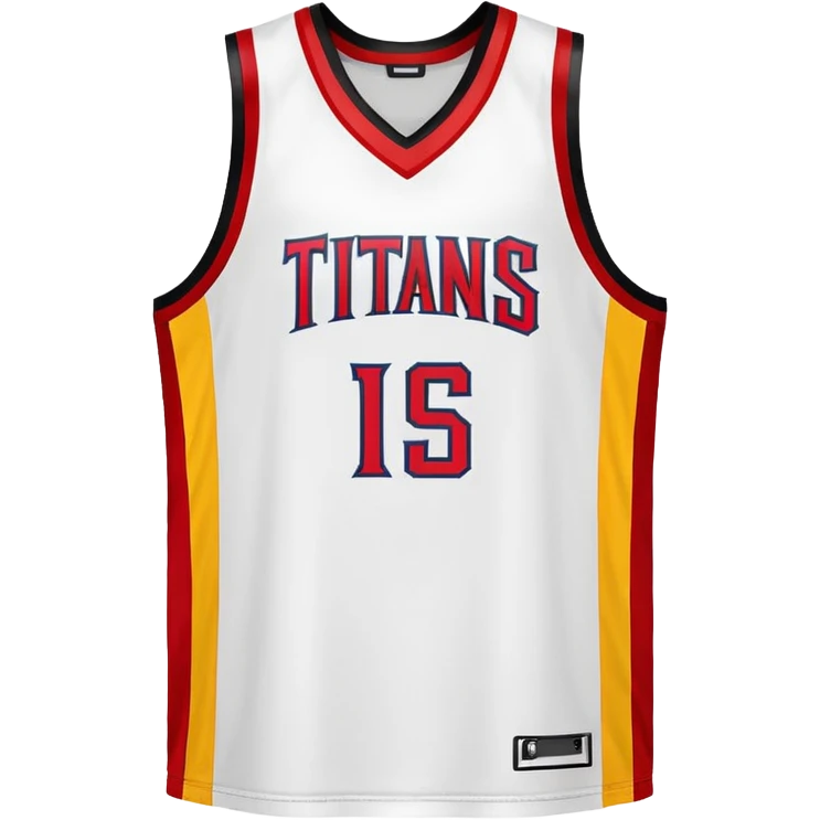 red, yellow, white titans basketball jersey emoji