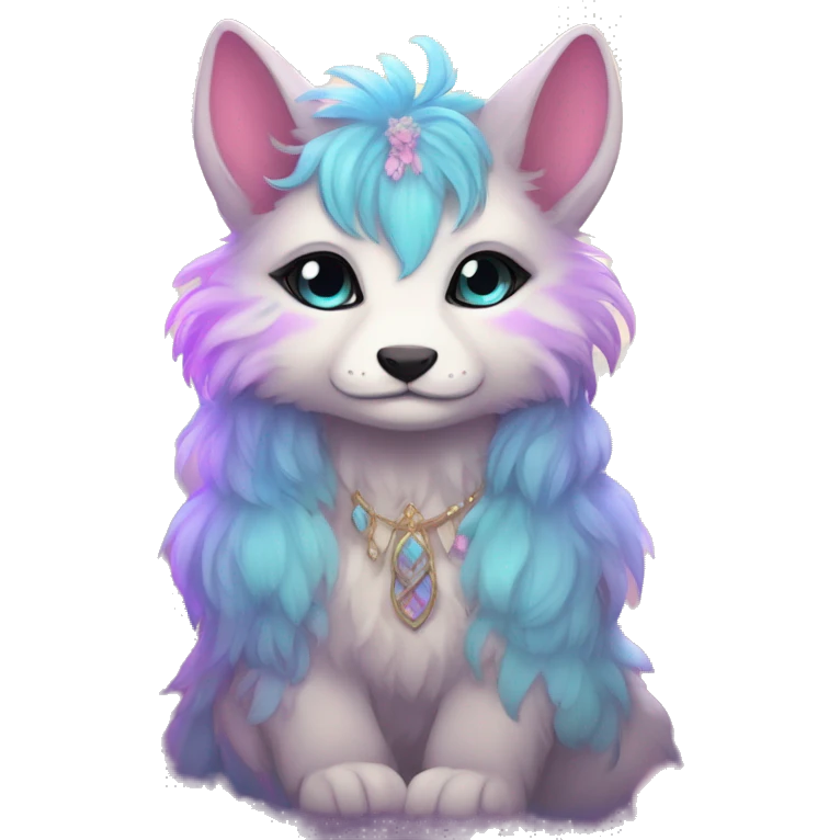 Kawaii bright fantasy ethereal anthro fursona animal emoji