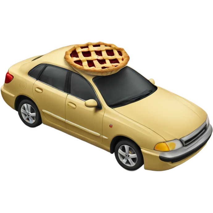 Car eating pie emoji