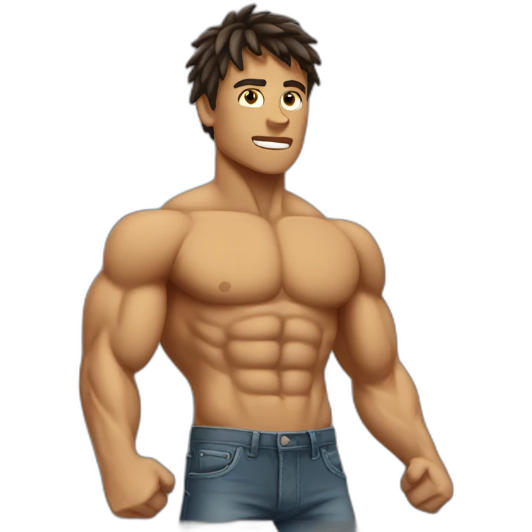 Shredded muscular teenager emoji