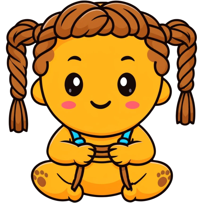 poo emoji with braids emoji