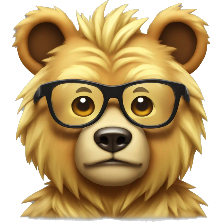 super saiyan bear with glasses emoji