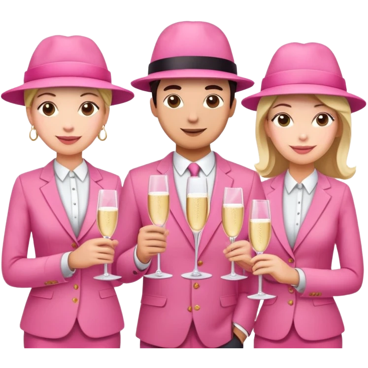 people in pink SPAM office setting having a SPAMGAGE meeting landscape  emoji