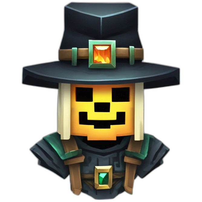 Pixel Minecraft Fedora Halloween Witcher Skeleton Diamond Obsidian Emerald Flame Shiny Glow Reward Legendary Unique Epic Mystery emoji