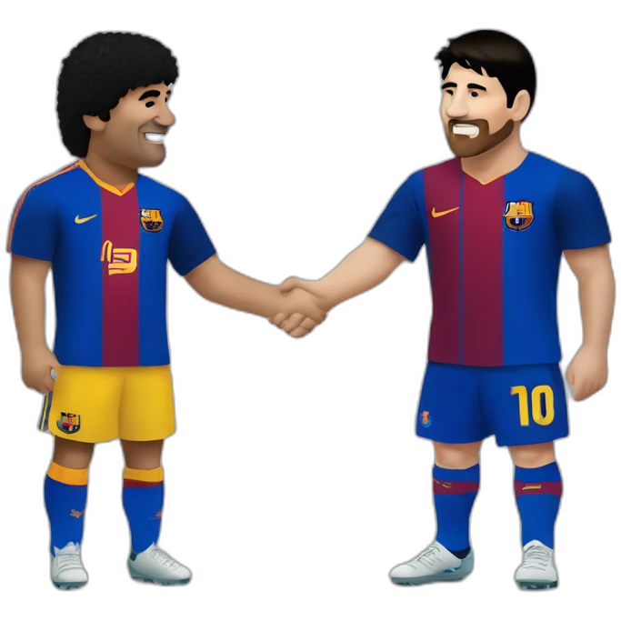 maradona and messi shaking hands emoji
