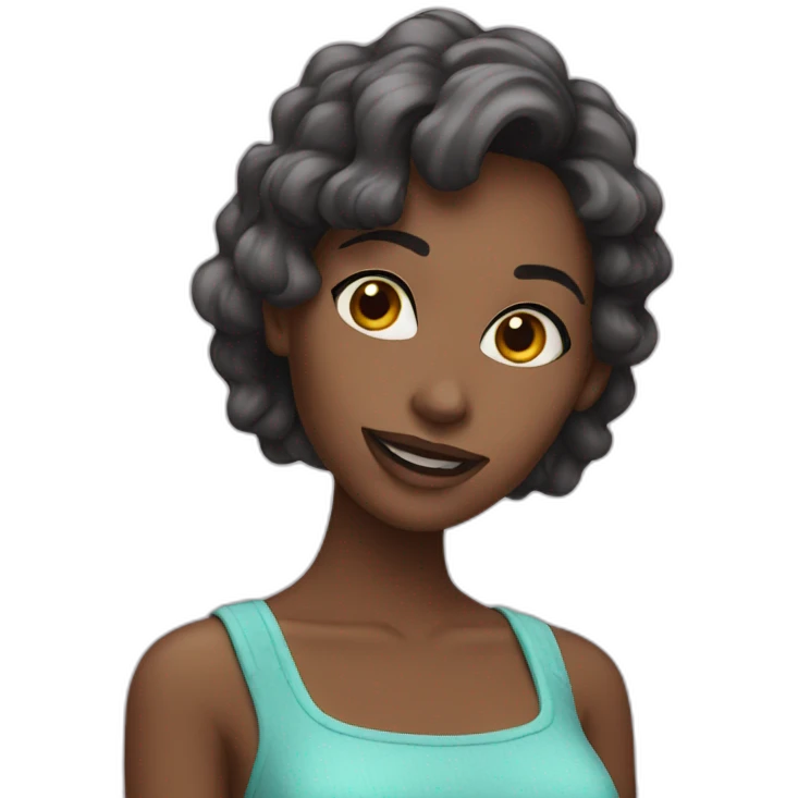 Model girl saying hi  emoji