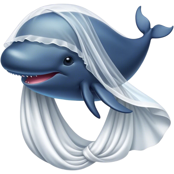 A whale wearing a wedding veil  emoji