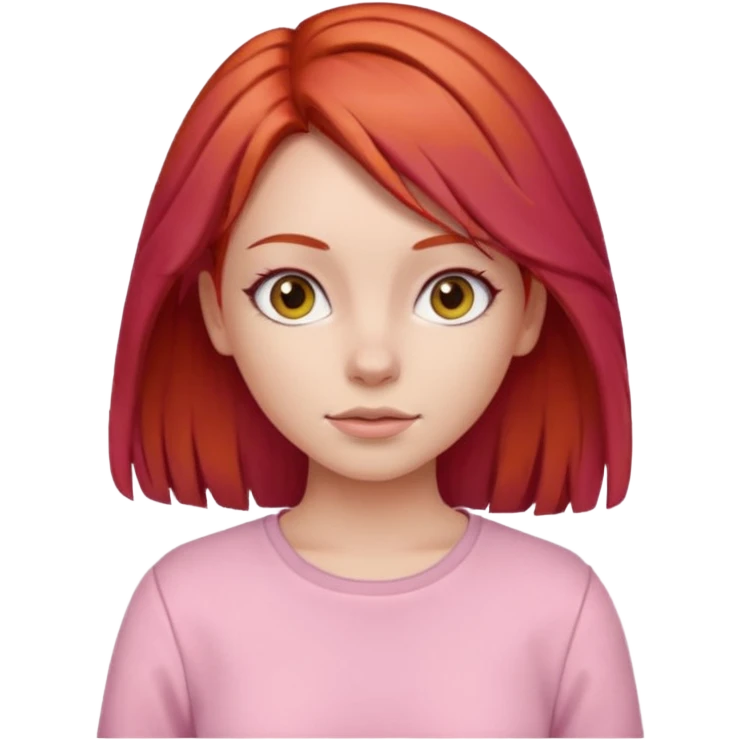 Redhair yoga girl light pink clothes n emoji