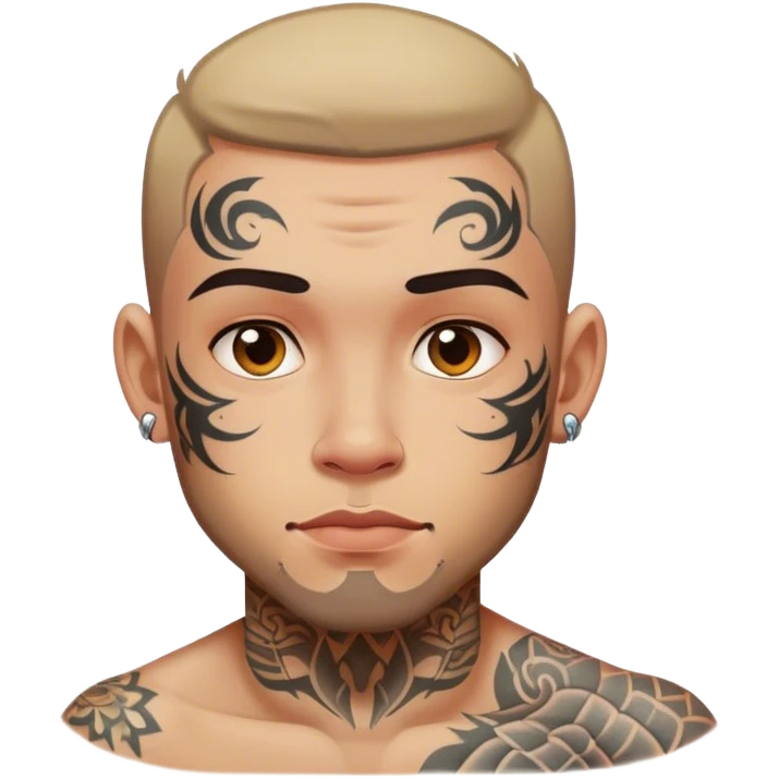 Guy with tattoos emoji