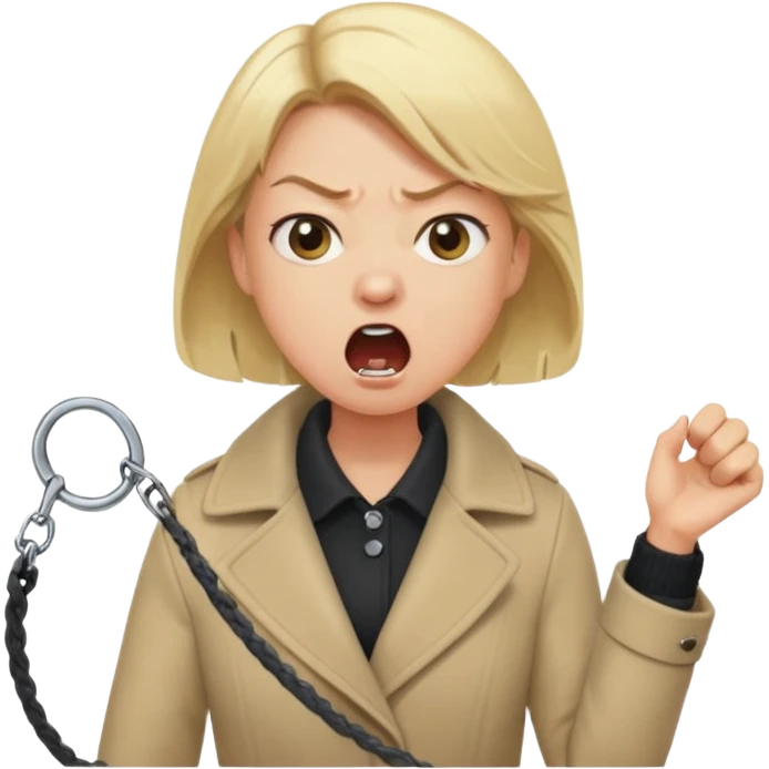 a karen mom yelling at somebody that wont take their dog out emoji