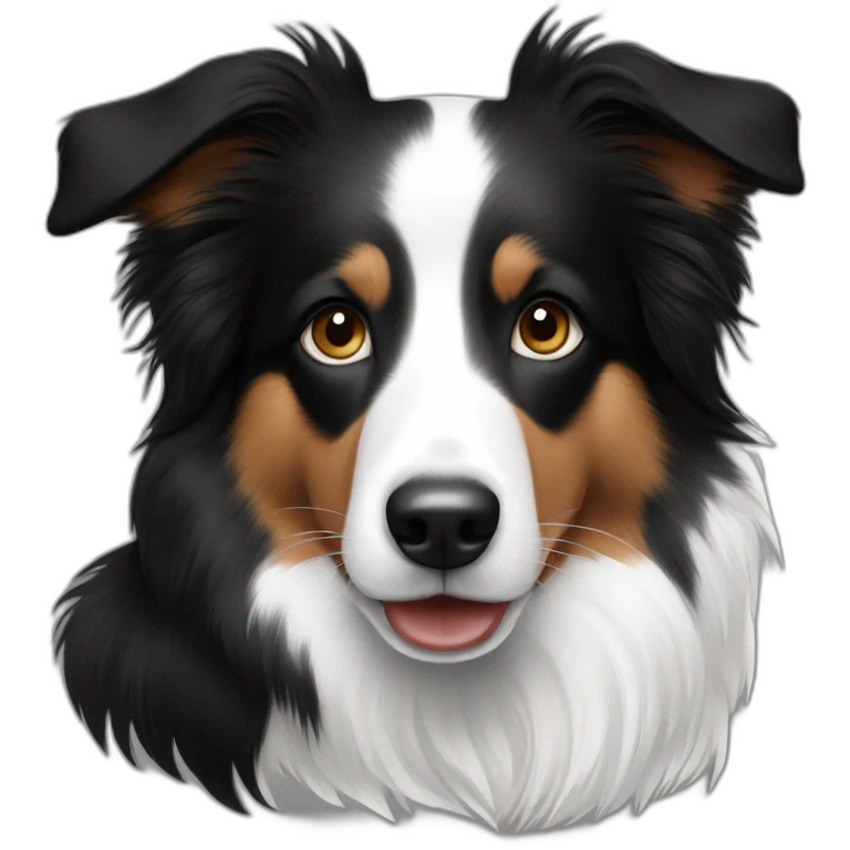 shelti border collie black white color emoji