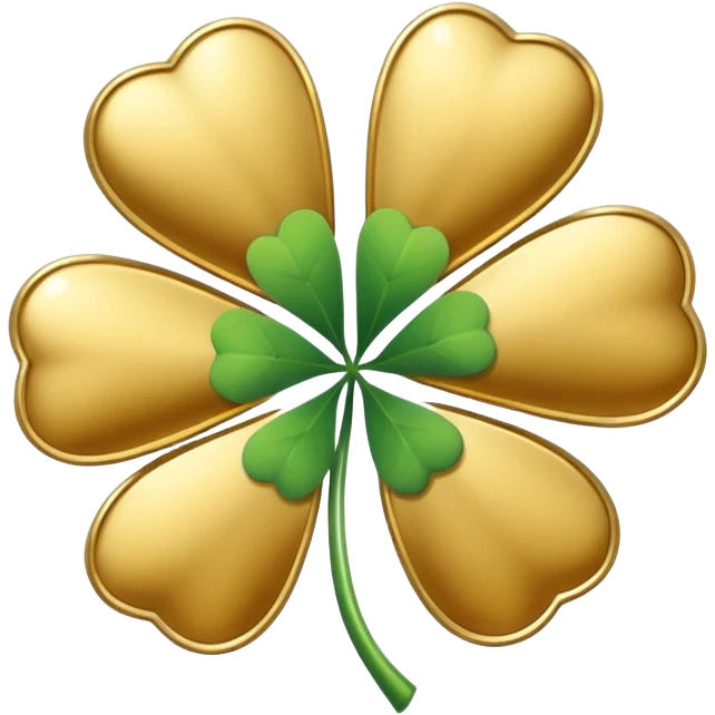 Gold outline and white four leaf clover emoji  emoji