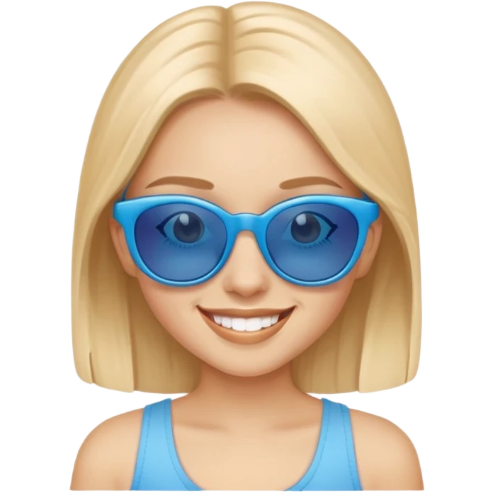 girl with blue sunglasses emoji