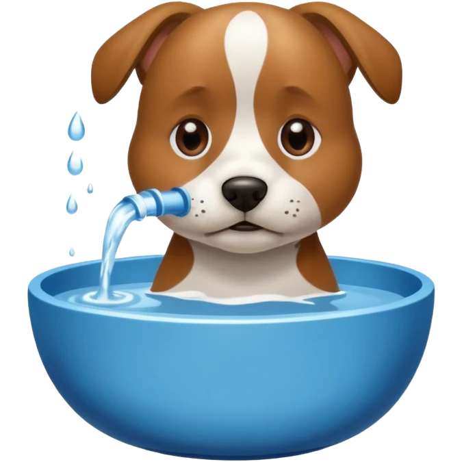 Dog drinking water emoji