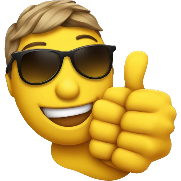 Yellow emoji thumbs up with sunglasses emoji