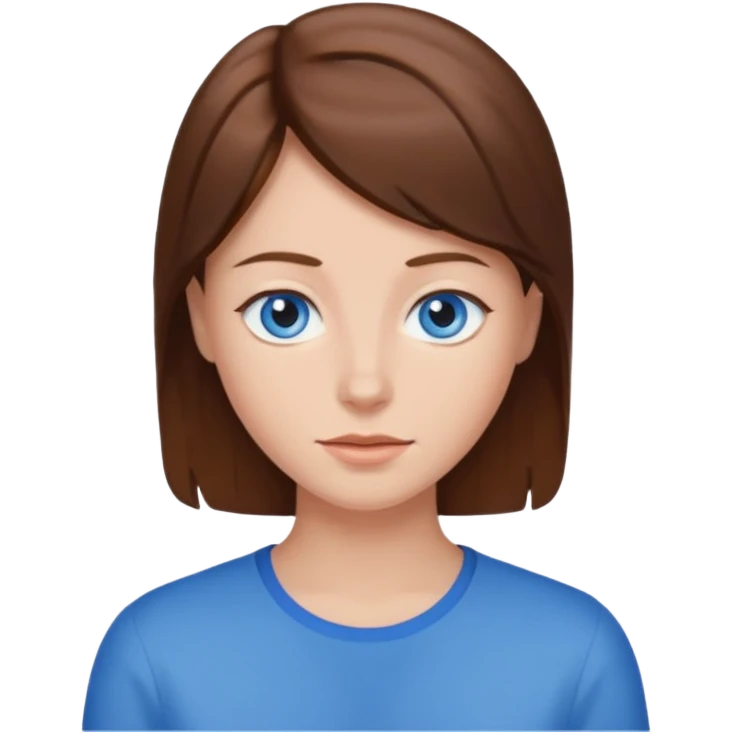 Коричневые волосы голубые глаза  emoji