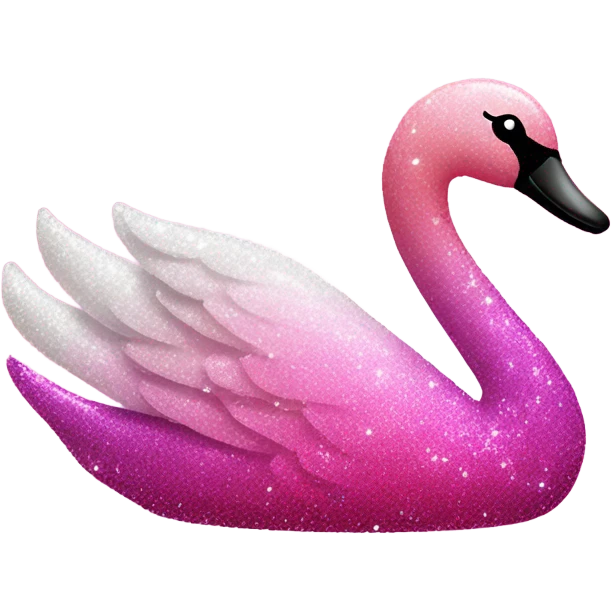 Pink ombre swan with glitter emoji