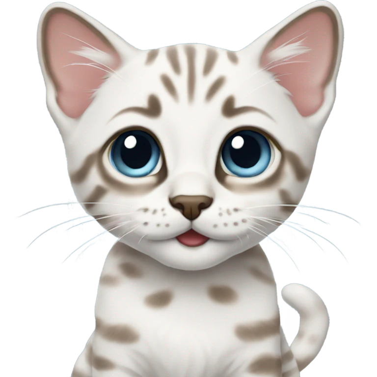 Snow bengal kitten  emoji