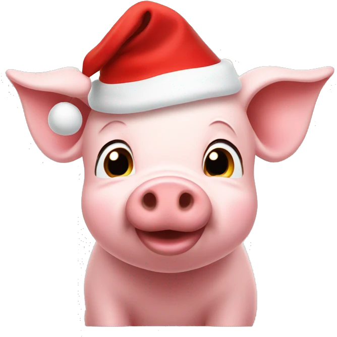 Piglet wearing santa hat  emoji