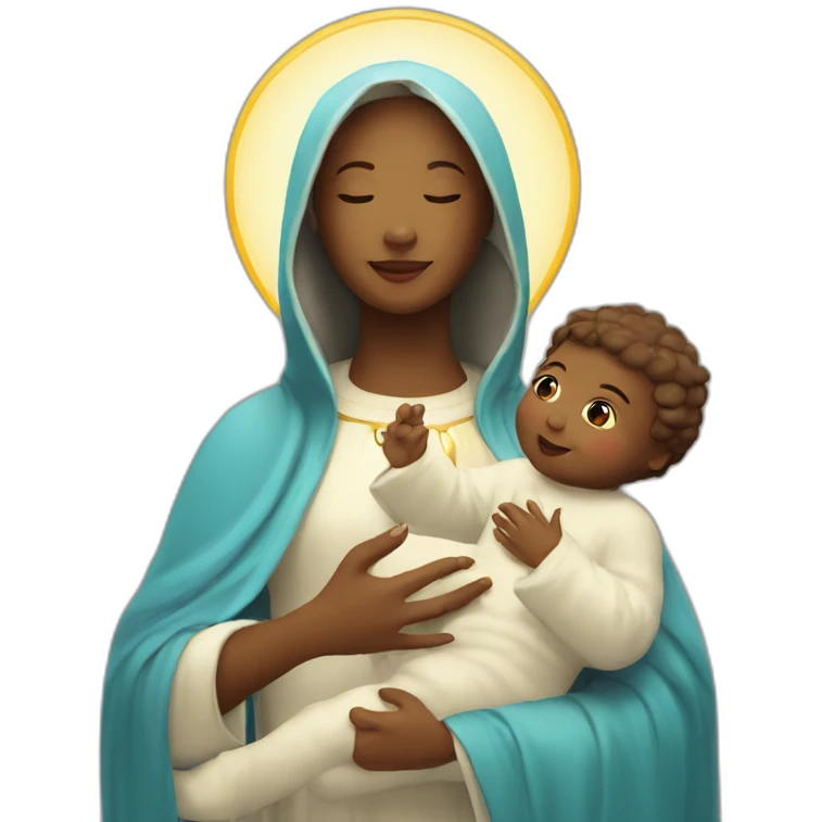 holy Mary with baby Jesus emoji