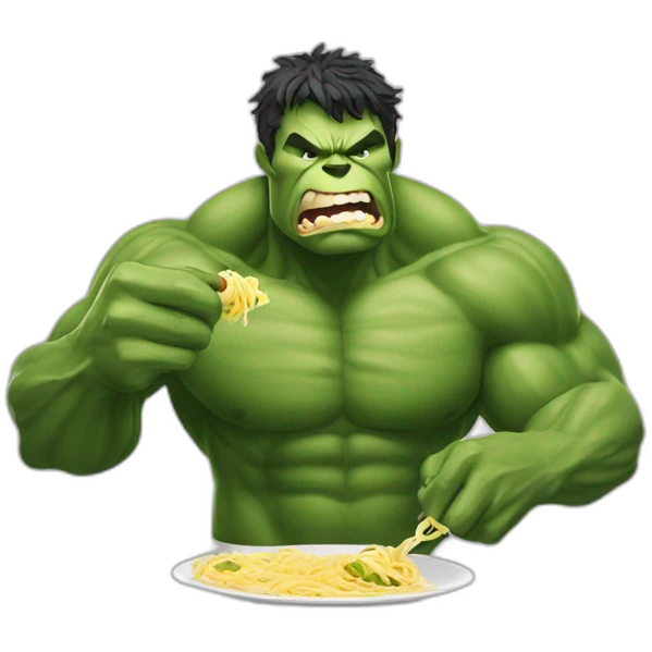 The Hulk Eating Pasta emoji