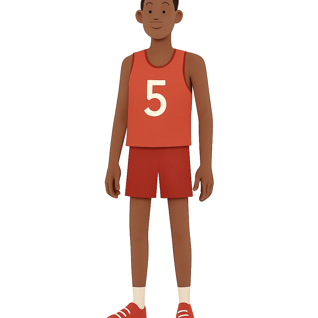 flat toon style tall athlete standing, no background emoji