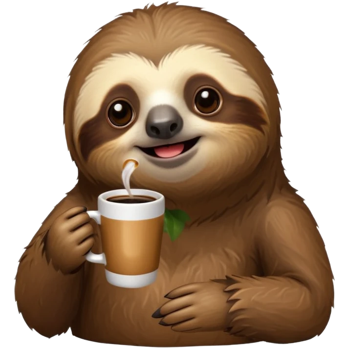 Sloth drinking coffee emoji