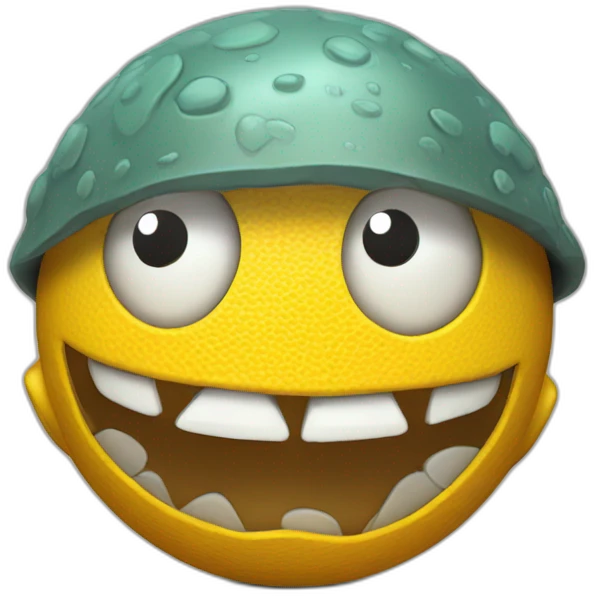 3d sphere with a cartoon Cod skin texture with big playful eyes emoji