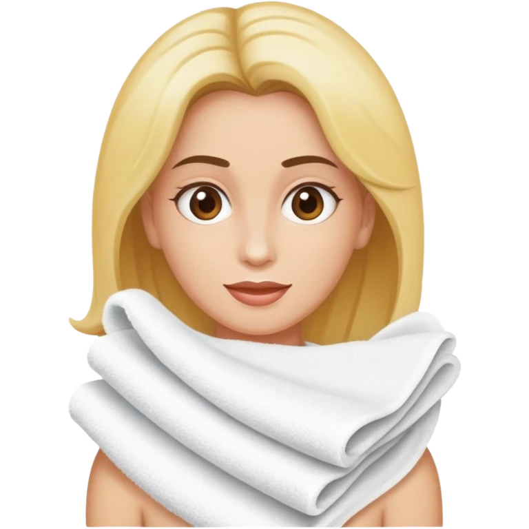 Crie uma mulher linda com toalha na cabeça  emoji