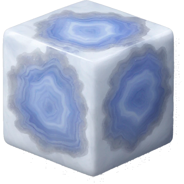 Blue lace agate cube emoji