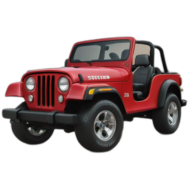 Red cj5 jeep 35 inches wheel emoji