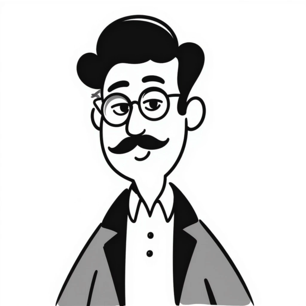 A man with a monocle, black and white emoji