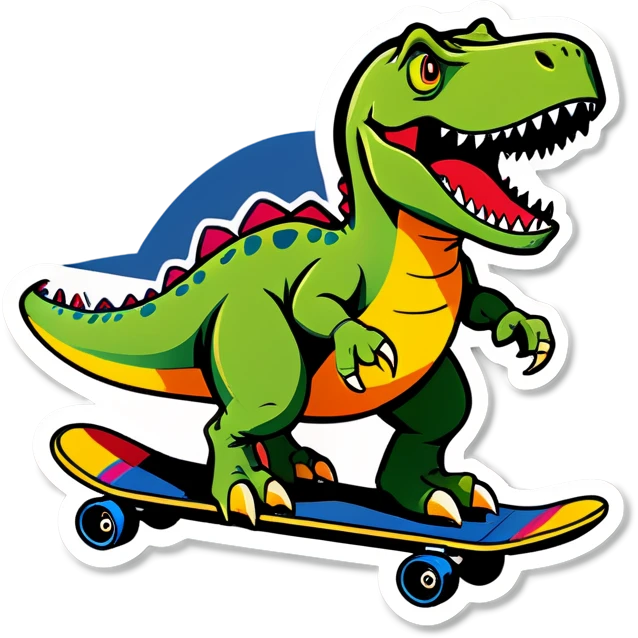 dinosaur on a skateboard emoji