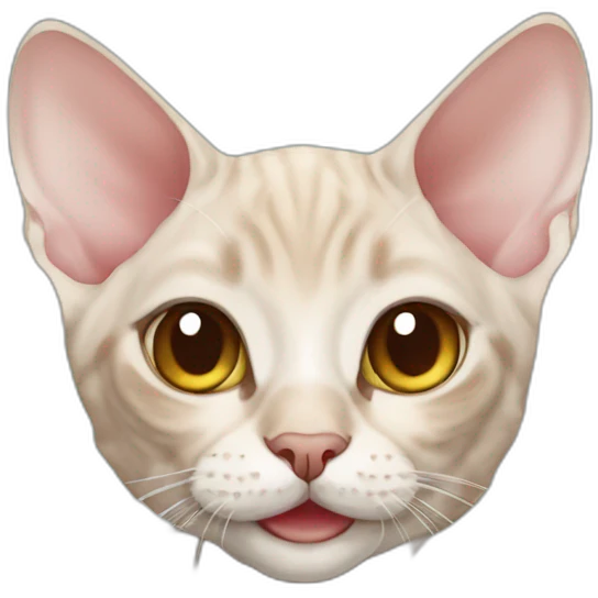 cat cute Devon Rex smiling emoji