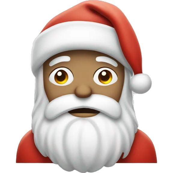 White Santa clause  sad face with a belly ache  emoji