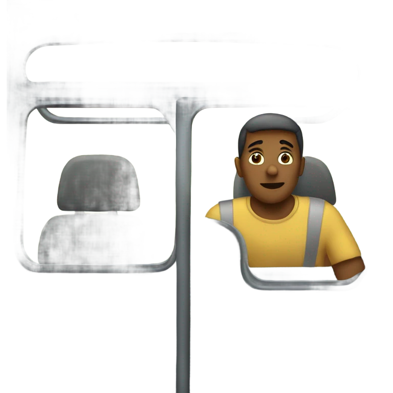 person sitting in back of bus emoji