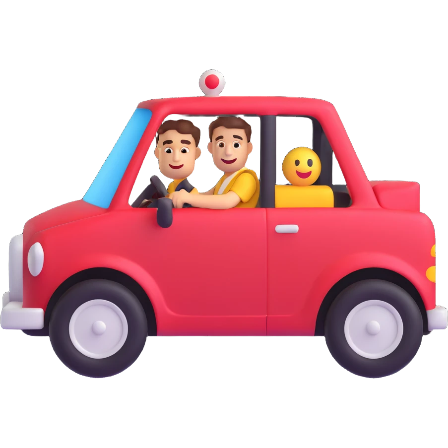 Franco Colapinto driving a blue car, 3D emoji style emoji