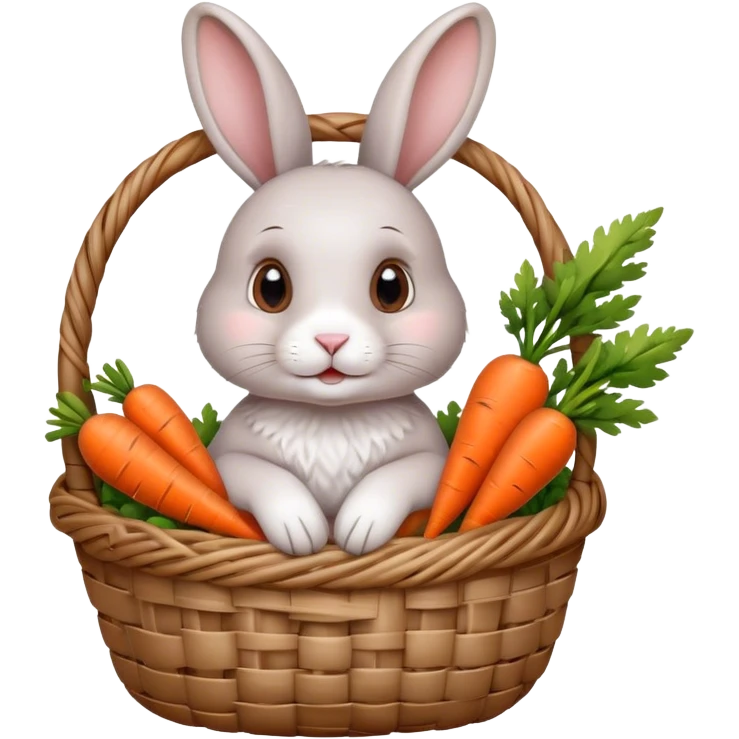 rabbit with carrot in basket emoji