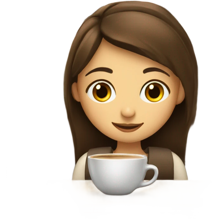 A cafe with coffee and a book and a girl emoji