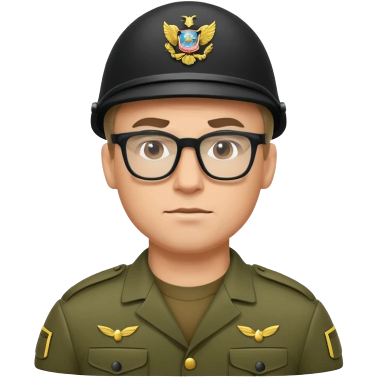 soldier wtih glasses and body emoji