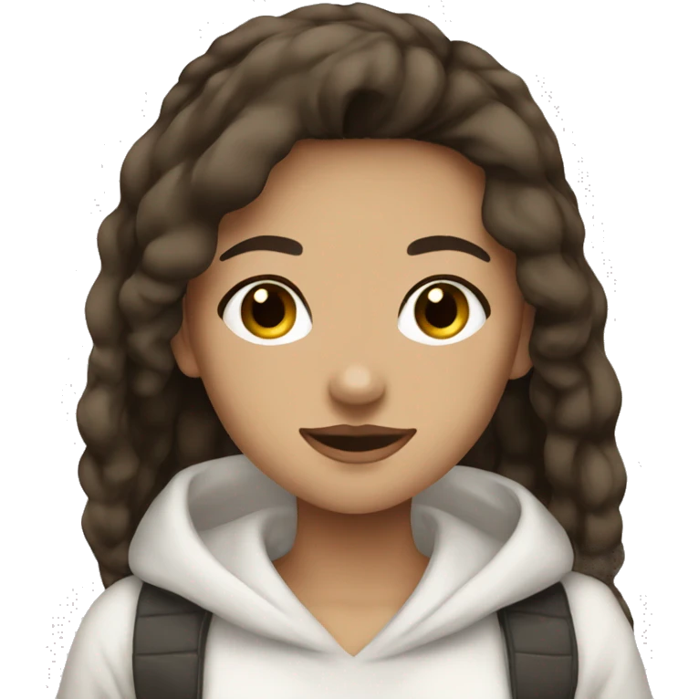 Clean girl aesthetic ( any human has to be a woman, white, with long dark brown hair) emoji